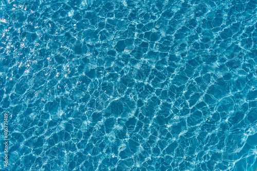 Close up of blue water in swimming pool