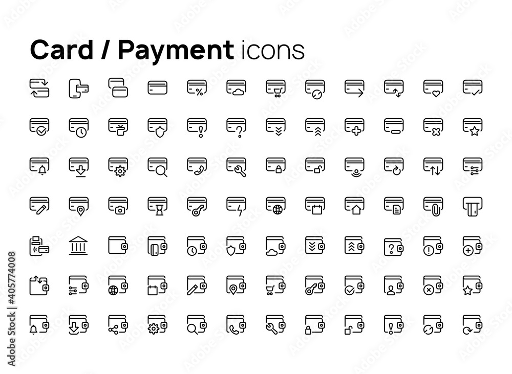 Cards and payment. High quality concepts of linear minimalistic vector icons set for web sites, interface of mobile applications and design of printed products. Cards and payment. High quality concepts of linear minimalistic vector icons set for web sites, interface of mobile applications and design of printed products.
