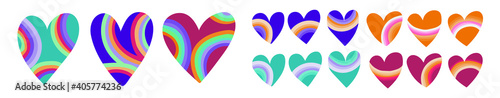 vector set of hearts with textures and background