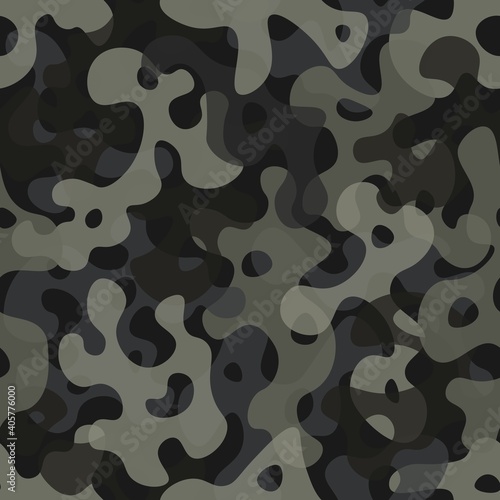Camouflage seamless pattern background. Classic clothing masking camo print