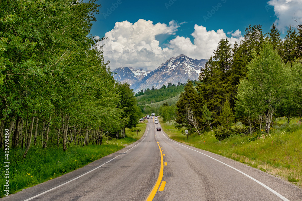 Highway in Grand Teton National Park