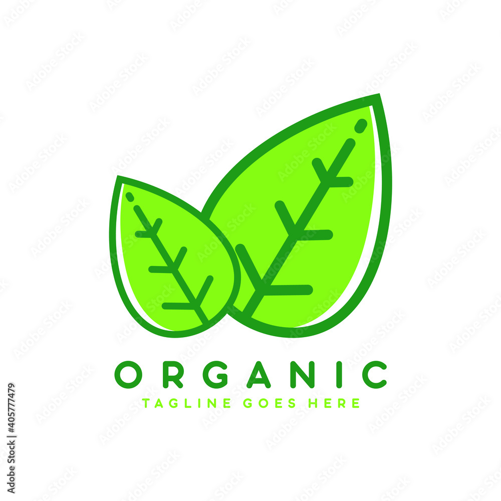Natural organic leaf vector logo template Natural organic leaf vector logo template