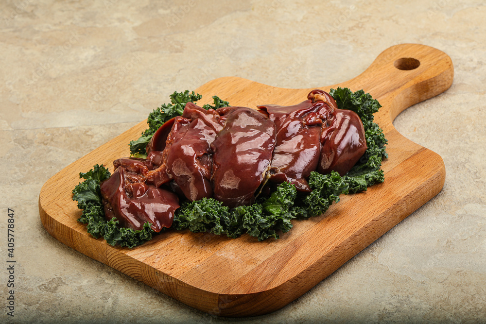 Fototapeta premium Raw chicken liver for cooking