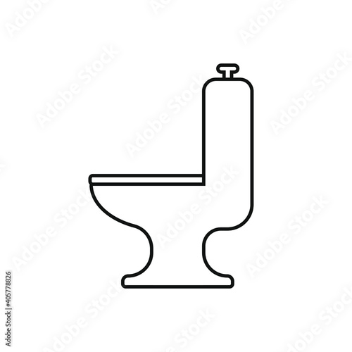 Toilet seat vector icon. Lavatory and water closet symbol. Bathroom or wc sign. Hygiene and sanitary logo. Clip-art silhouette.