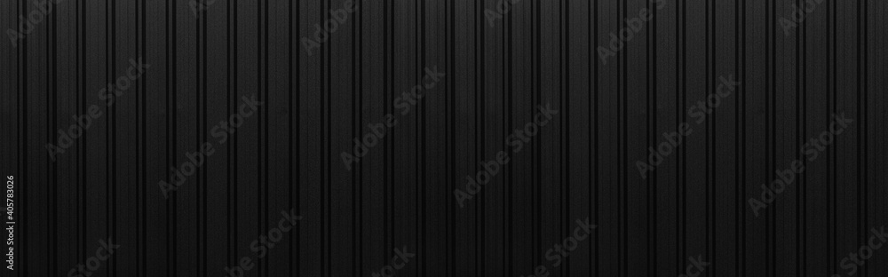 Panorama of Black Corrugated metal background and texture surface or galvanize steel Panorama of Black Corrugated metal background and texture surface or galvanize steel