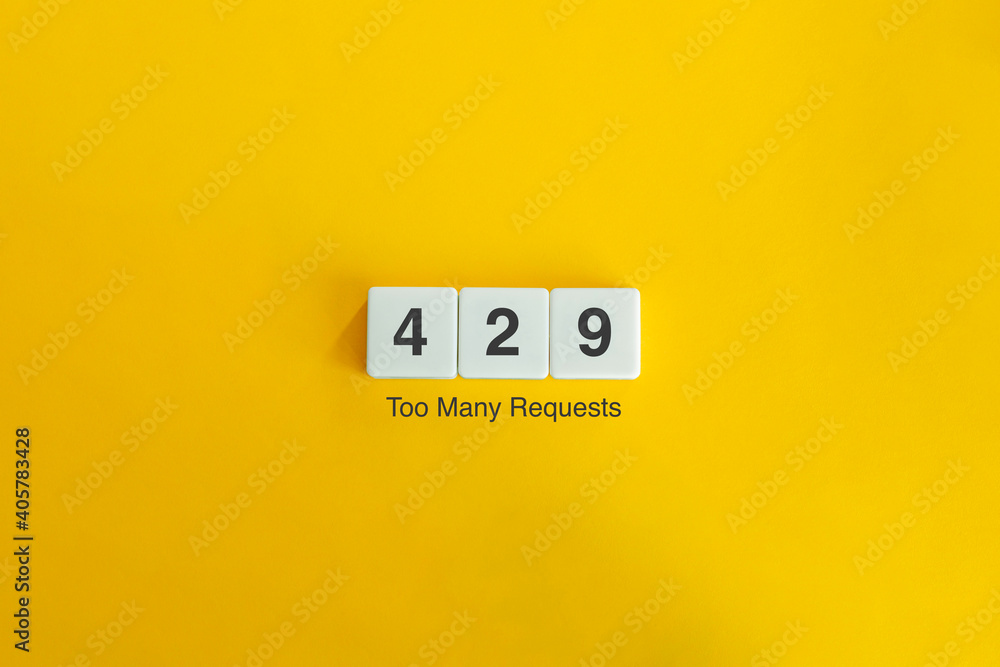 HTTP 429 Client Error. Too Many Requests. Stock Photo