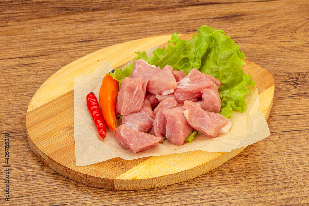 Raw pork meat for cooking