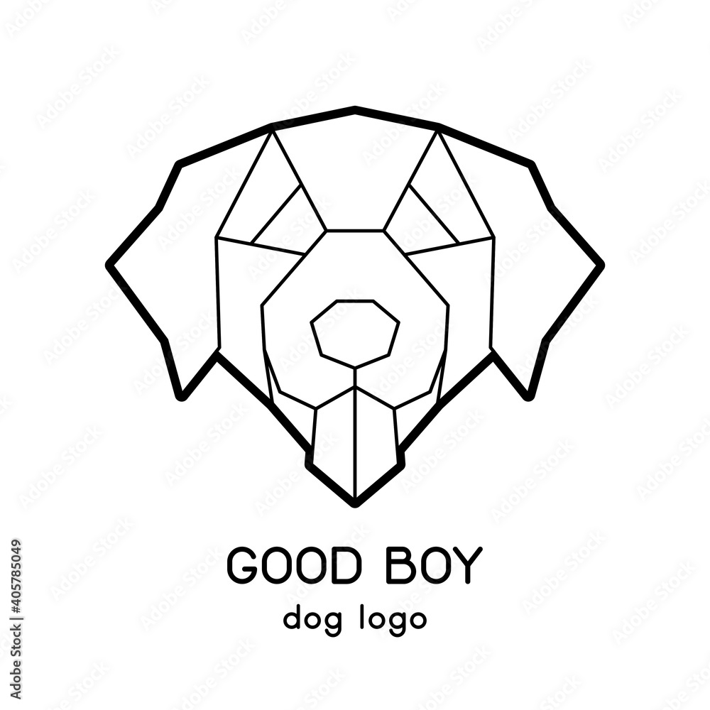 Polygonal vector golden retriever head logo design Polygonal vector golden retriever head logo design