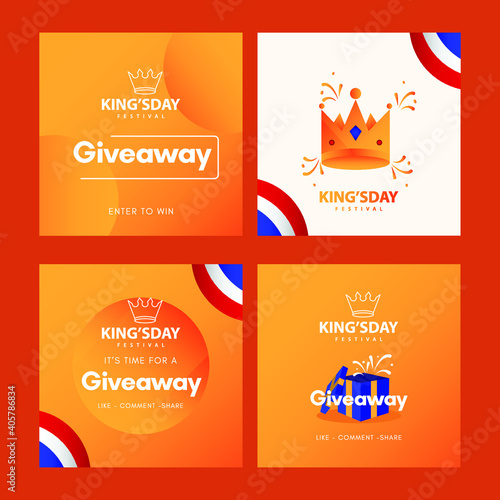Kingsy day celebrations with giveaway design template.