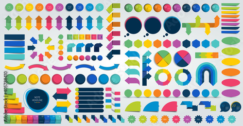 Mega set of infographics 3D design elements. Vector illustration.