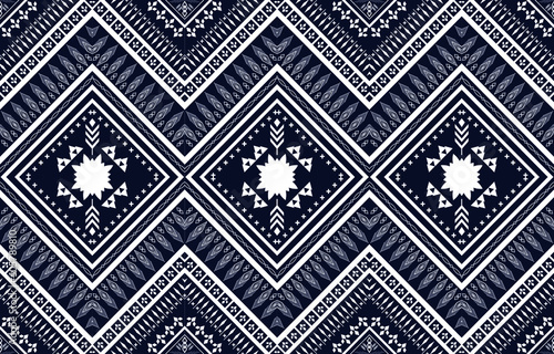 Geometric ethnic pattern traditional Design for background,carpet,wallpaper,clothing,wrapping,Batik,fabric,sarong,Vector illustration embroidery style.