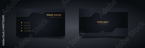 modern luxury business card design. Elegant corporate card with dark and shiny. Vector Illustration template.