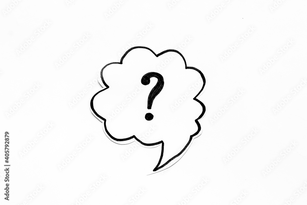 Question mark on table - solution concept. Top view Question mark on table - solution concept. Top view