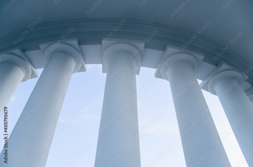 Architecture background classic semicircular structure with columns