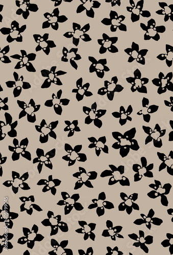 Seamless flowers texture pattern, floral effect print.
