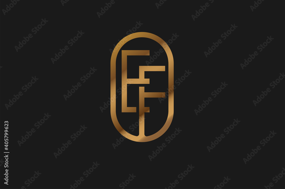 Abstract Initial E and F Logo, Gold Line Monogram style, usable for brand, card and company, logo design template element,vector illustration Abstract Initial E and F Logo, Gold Line Monogram style, usable for brand, card and company, logo design template element,vector illustration
