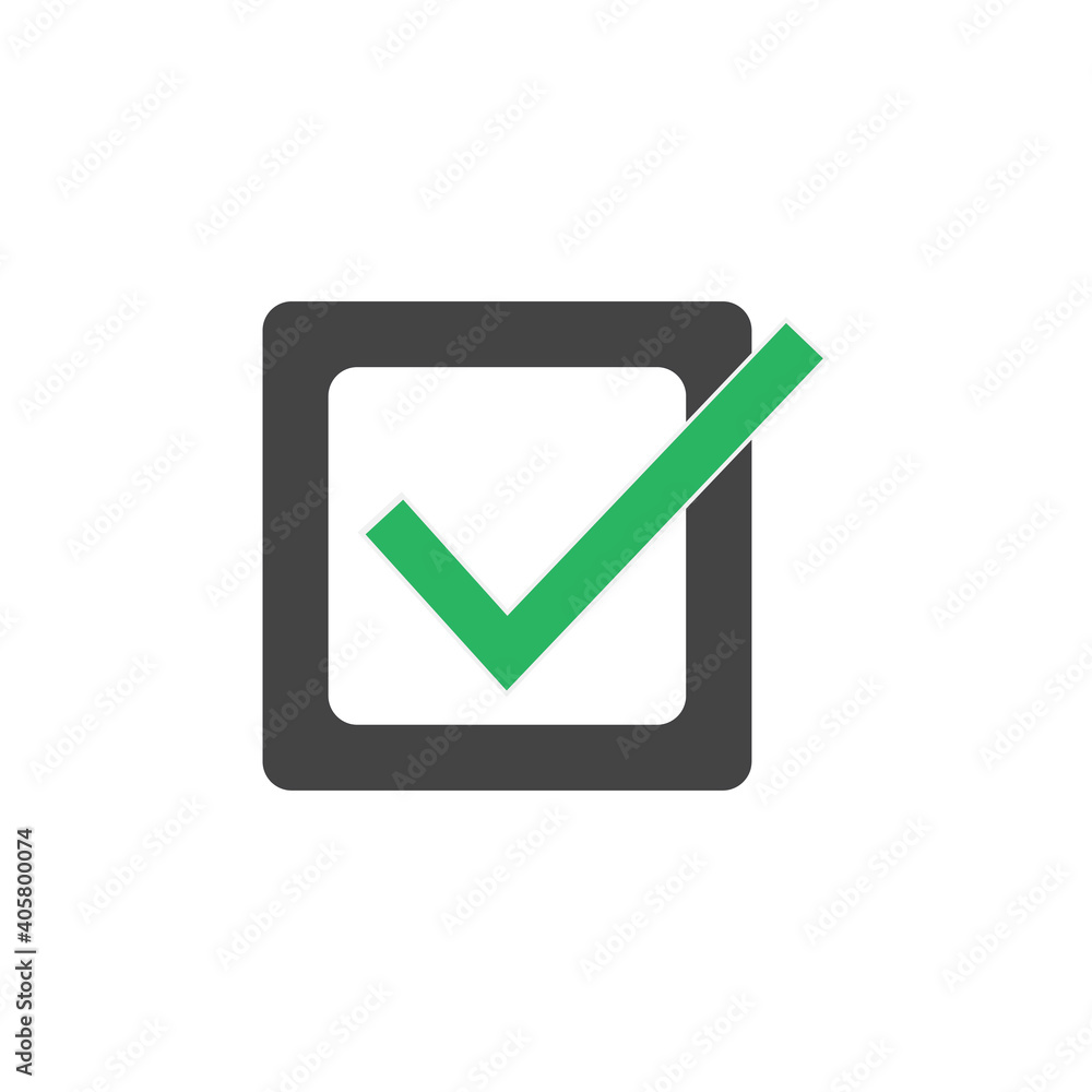 green check mark in black check box tick right symbol vector illustration green check mark in black check box tick right symbol vector illustration