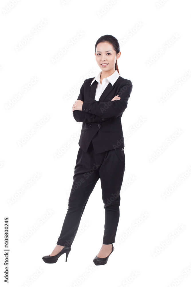 Portrait of a businesswoman standing in a suit Portrait of a businesswoman standing in a suit