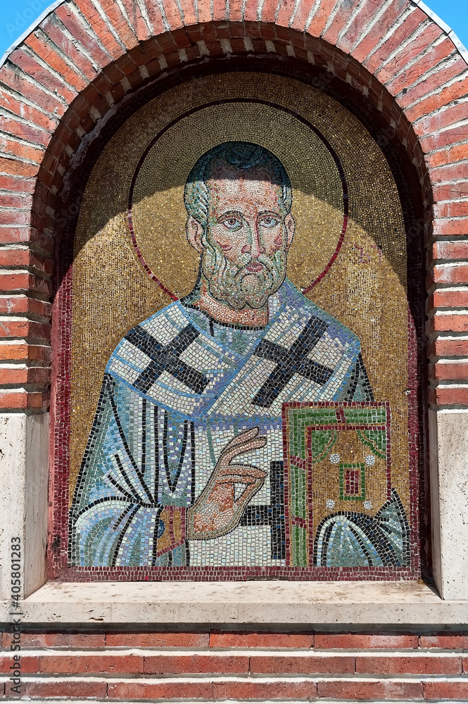 Mosaic of the saint of the Church of St. Nicholas in Batumi Georgia