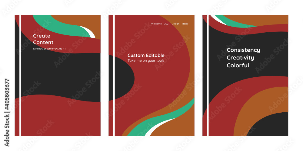 Retro template collection with modern abstract composition, illustration in natural colors, perfect for invitations, posters, cover, flyer templates, backgrounds and much more, fully editable vector.