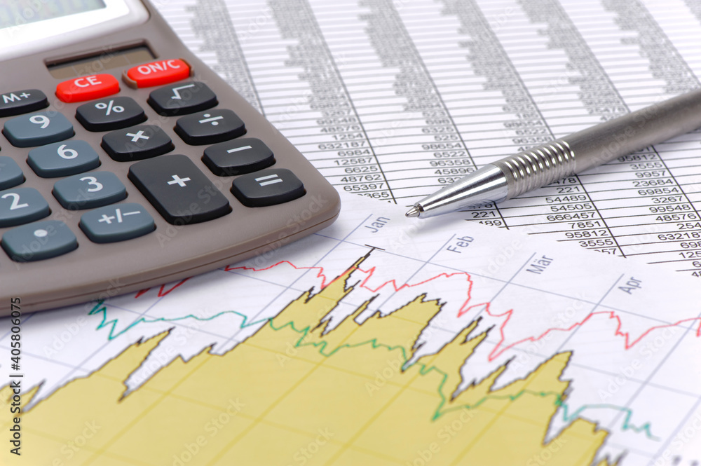 finance and economy with calculation and chart finance and economy with calculation and chart