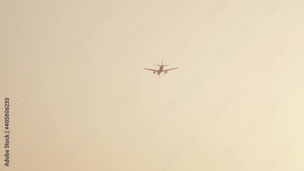 Aircraft flying high above in the sky Aircraft flying high above in the sky