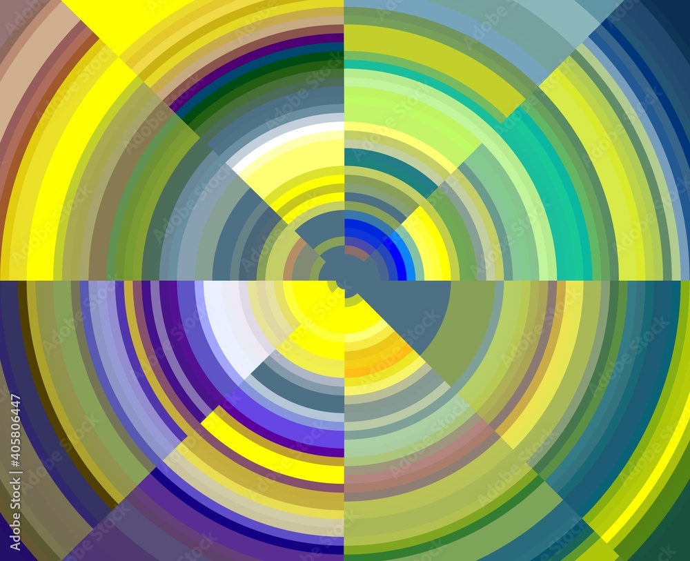 Yellow golden blue circular shapes, design, abstract background with circles Yellow golden blue circular shapes, design, abstract background with circles