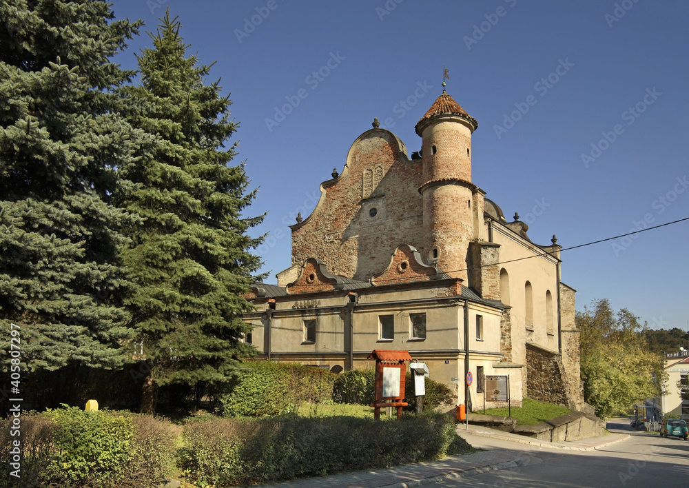 Synagogue in Lesko. Poland