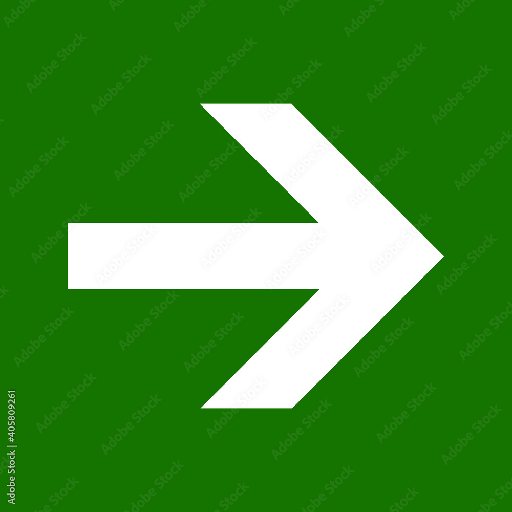 Emergency exit sign symbol right iso 7010 green vector Emergency exit sign symbol right iso 7010 green vector