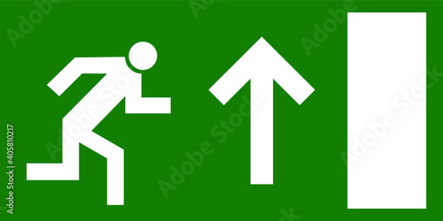 Emergency exit route sign symbol green vector