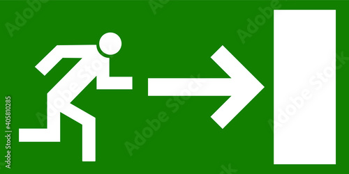 Emergency exit sign right vector green