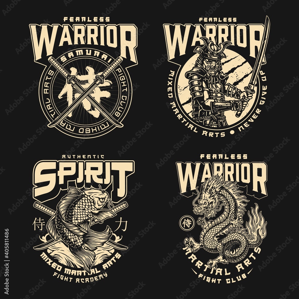 Obraz premium Mixed martial arts fight club badges