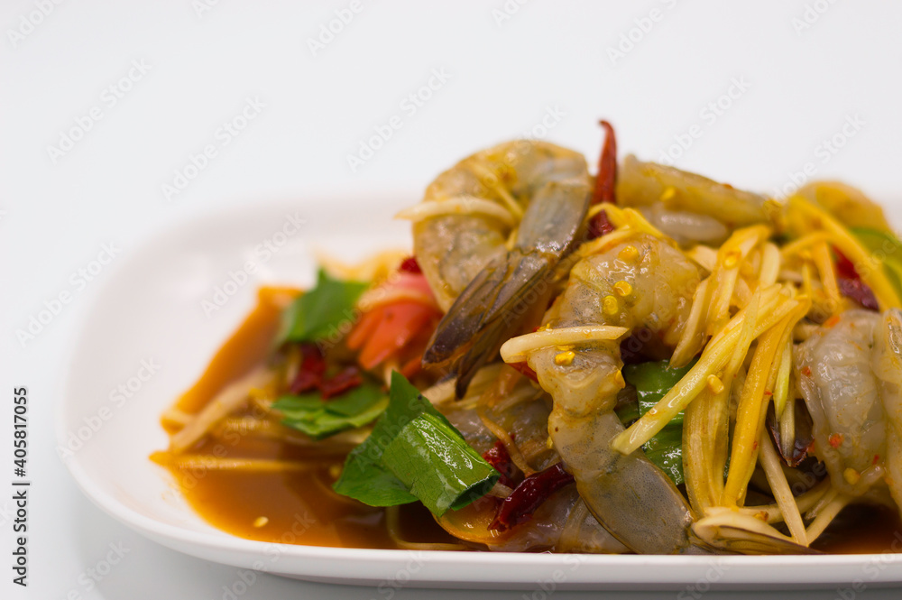 somtum with shrimp somtum with shrimp