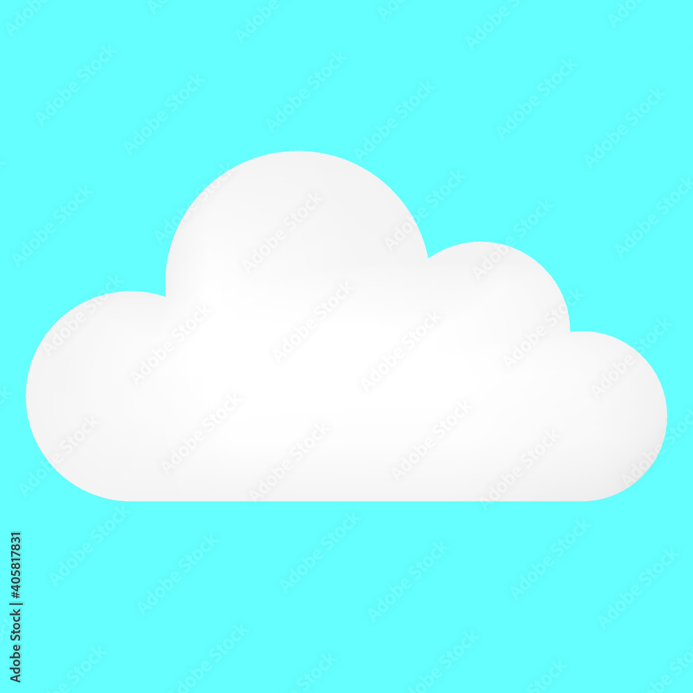 Volumetric cloud illustration on a blue background Volumetric cloud illustration on a blue background