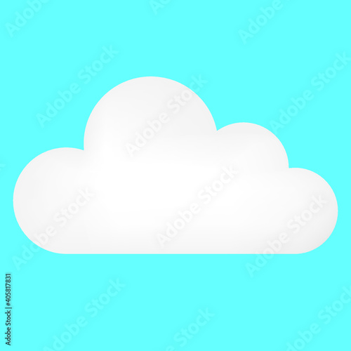 Volumetric cloud illustration on a blue background