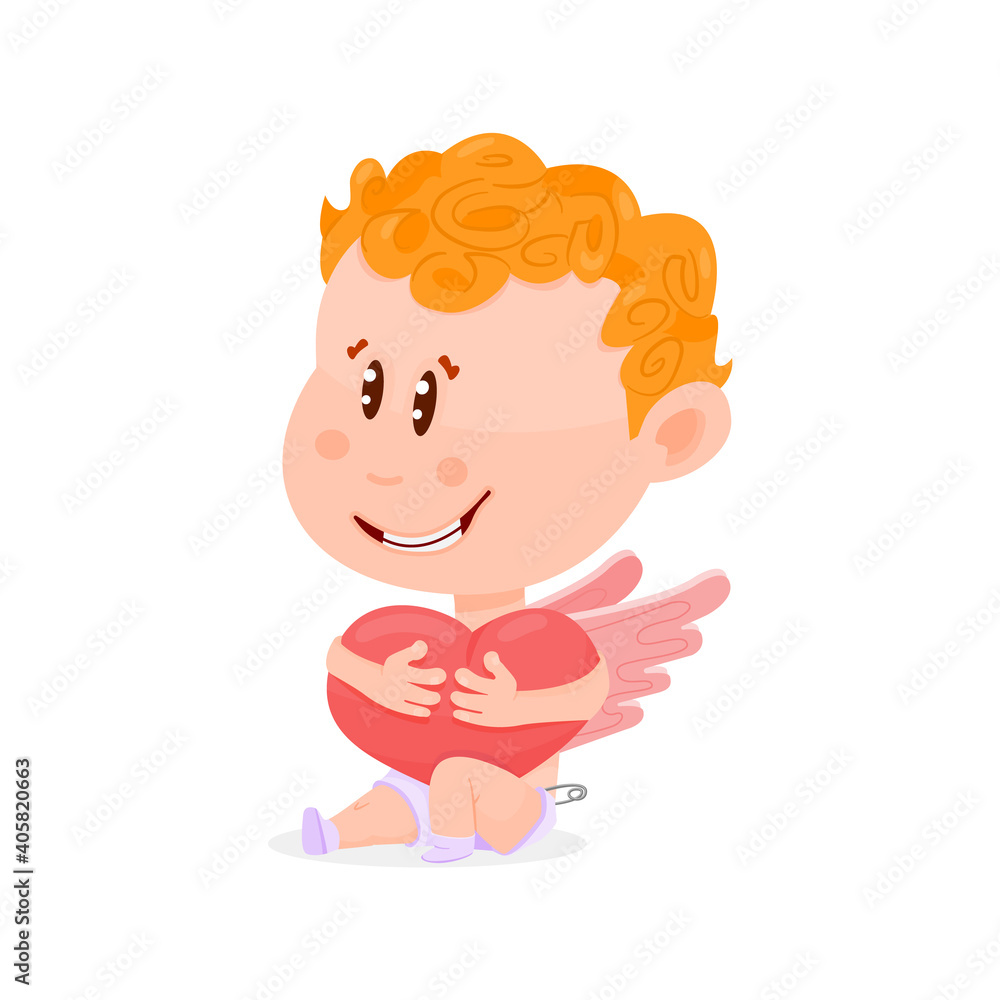 Cartoon character funny cupid, illustration for Valentine's Day. Cartoon character funny cupid, illustration for Valentine's Day.