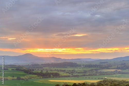 DAWN GLOW OVER SUMMER FIELDS  Underberg  Southern Drakensberg  South Africa  