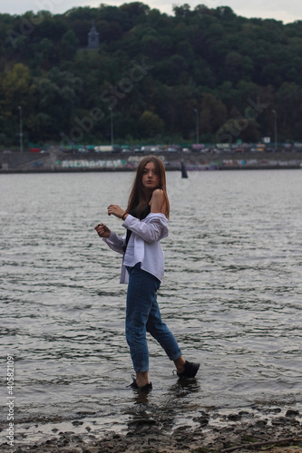 Women in sport outfin after swimming