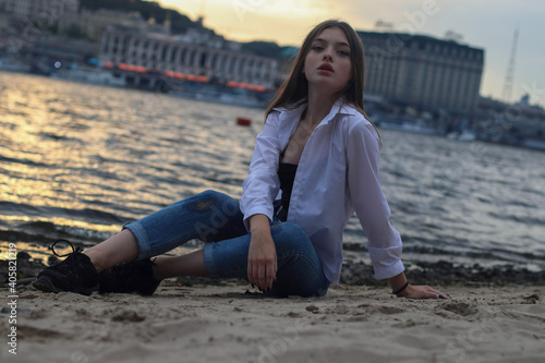 Women in sport outfin after swimming