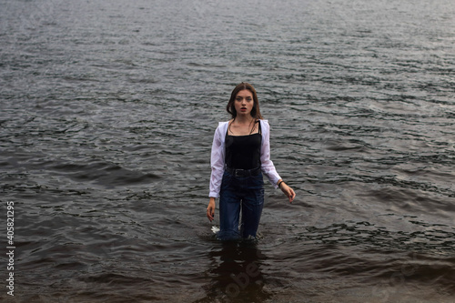 Women in sport outfin after swimming