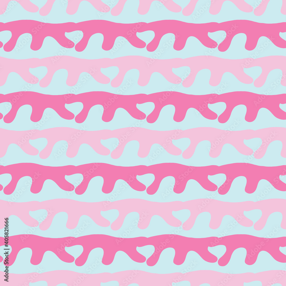 Vector seamless texture background pattern. Hand drawn, blue, pink colors.