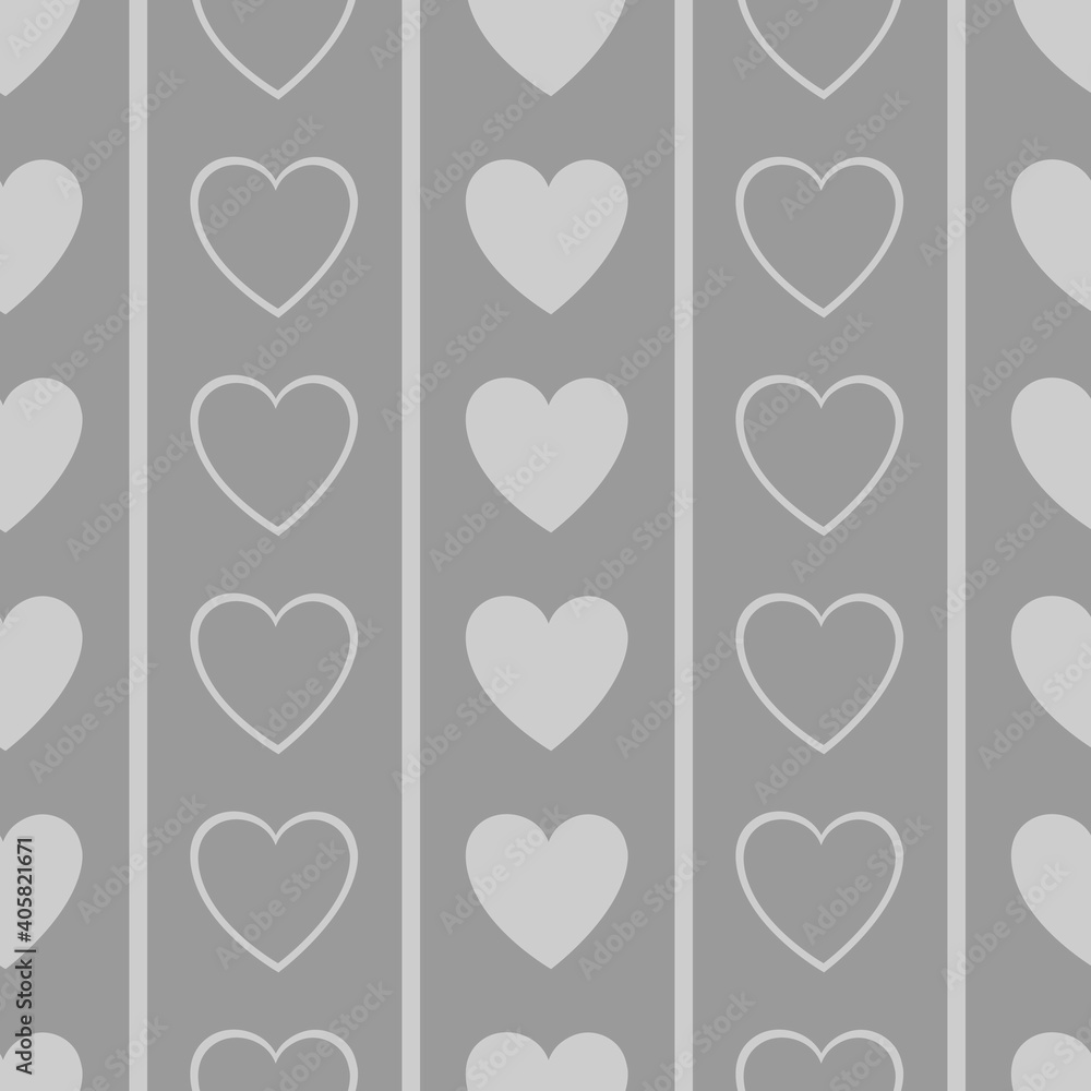 Seamless pattern Valentine's day hearts vector illustration