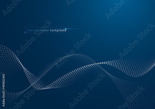 Abstract particle background. Vector technology illustration.