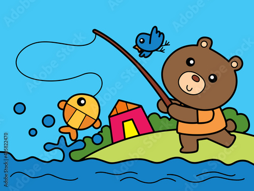 Bear go fishing