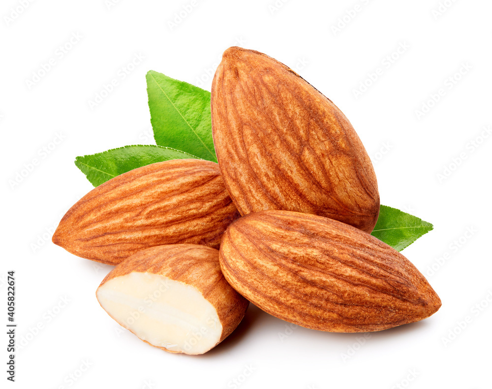 Almonds isolated on white background Almonds isolated on white background