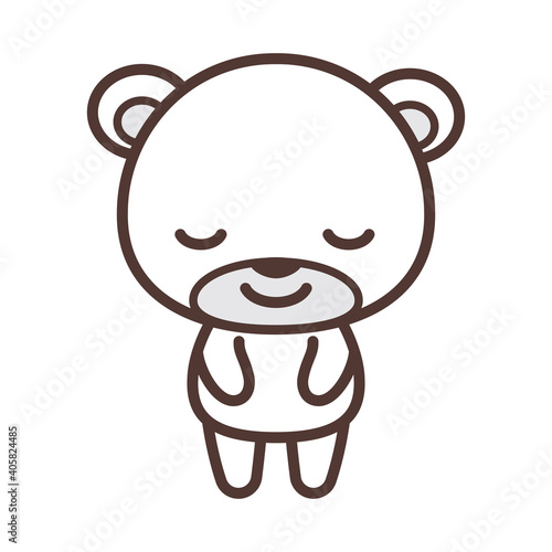 Cute bear polar character bowing                                                       