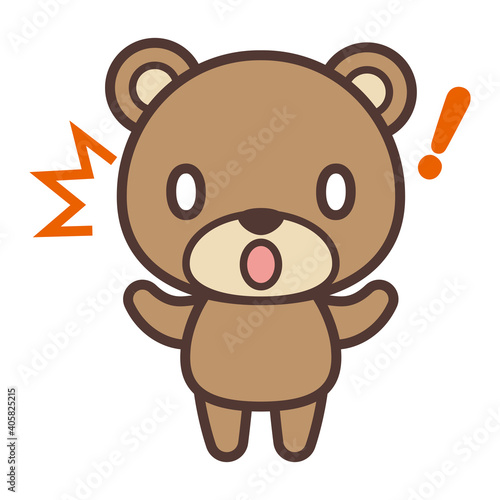 Surprised cute bear character-                                                      