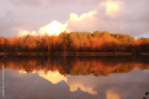 sunset over the river