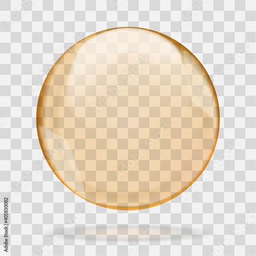 Golden transparent oil bubble ball or round drop