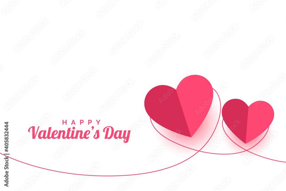 valentines day paper style greeting card design valentines day paper style greeting card design